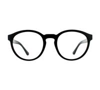 Emporio Armani Runde Herren Matte Schwarz klar mit Sonne Clip-ons Sonnenbrille Einheitsgröße