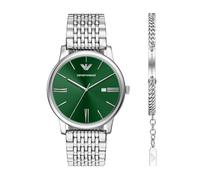 Emporio Armani Set Uhr und Armband aus Edelstahl mit DREI Zeigern