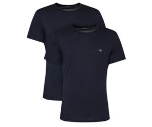 Emporio Armani Shirt Crew Neck (Baumwolle) Unterwäsche navyblau Herren - 2er Pack, Größe XL