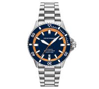 Emporio armani silberfarbenem herren uhr mit blauemzifferblatt und edelstahl armband one_size Silber