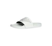 Emporio Armani Herren Embossed Eagle Sliders White/Black, weiß/schwarz, 45 EU