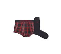 "Emporio Armani Stretch Cotton Set, Socks & Trunk, Marine-Rot" XL
