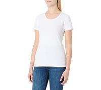 EMPORIO ARMANI Damen T-Shirt - Rundhals, Loungewear, Kurzarm, Stretch Cotton Weiss M