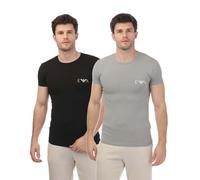 Emporio Armani - T-Shirt für Herren(2er-Pack) (Grau/Schwarz) XL