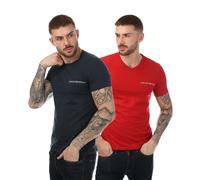 Emporio Armani - T-Shirt für Herren(2er-Pack) (Marineblau/Rot) XL