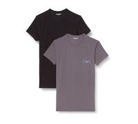 Emporio Armani Herren Bold Monogram Crew Neck 2er Pack T-Shirt, Schwarz/Magnet, M