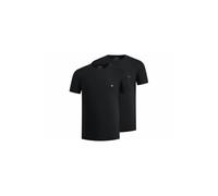 Emporio Armani Underwear Men's 2-Pack Crew Neck Logo T-Shirt, Black/Black, XL