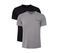 EMPORIO ARMANI Herren T-Shirt, 2er Pack - CORE LOGOBAND, V-Neck, Regular Fit, Stretch Cotton Grau/Schwarz L