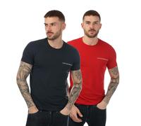 Emporio Armani - T-Shirt Rundhalsausschnitt für Herren(2er-Pack) (Marineblau/Rot) S
