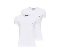 Emporio Armani Underwear Men's 2-Pack Crew Neck Logo T-Shirt, White/White, S