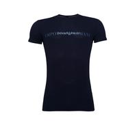 Emporio Armani Herren Rubber Pixel Logo Crew Neck T-Shirt, Marineblau, XL