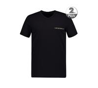 T-Shirt EMPORIO ARMANI "T-Shirt CORE LOGOBAND 2er Pack", Herren, Gr. L, schwarz, Obermaterial: 95% Baumwolle CO. 5% Elasthan EL., Kurzarm, Shirts (56231114-L) schwarz