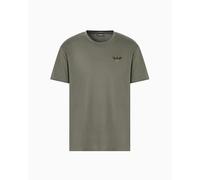 EMPORIO ARMANI Man Patch Stickerei Rundhals T-Shirt Grau L, Kletter-Efeu, L