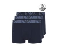 EMPORIO ARMANI Herren Trunks, 3er Pack - BOLD MONOGRAM, Shorts, Stretch Cotton Blau2 L