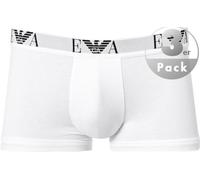 Emporio Armani Herren Men's Basic - Essential Monogram 3-pack Trunk Boxershorts, White/White/White, L