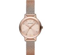 Emporio Armani Uhr für Damen , Dreizeiger Uhrwerk, 32MM Rose Gold Recycled Edelstahl (Mindestens 50%) Gehäuse mit einem EdelstahlMeshArmband, AR11512