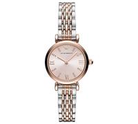 Emporio Armani Uhr für Damen , Zweizeiger Uhrwerk, 28mm Rose Gold Edelstahlgehäuse mit Edelstahlarmband, AR11223