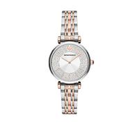 Emporio Armani Uhr für Damen, Zweizeiger Uhrwerk, 32MM 2T Silber/Rose Edelstahlgehäuse mit Edelstahlarmband, AR11537