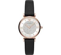 Emporio Armani Uhr für Damen , Zweizeiger Uhrwerk, 32mm Rose Gold Edelstahlgehäuse mit einem Lederarmband, AR11387