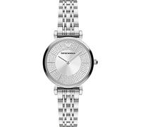 Emporio Armani Uhr für Damen , Zweizeiger Uhrwerk, 32mm Silbernes Edelstahlgehäuse mit Edelstahlarmband, AR11445