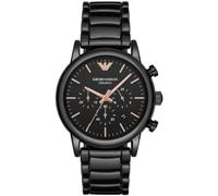 Emporio Armani Uhr für Herren , QuarzChronographenwerk, 43mm Schwarzes Keramikgehäuse mit Keramikarmband, AR1509