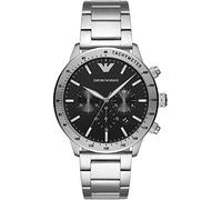 Emporio Armani Uhr für Herren , QuarzChronographenwerk, 43mm Silbernes Edelstahlgehäuse mit Edelstahlarmband, AR11241