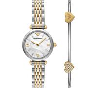 Emporio Armani Damen Analog Quarz Uhr mit Edelstahl Armband AR80078SET