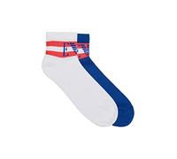 Emporio Armani Underwear 2-Pack Ankle Socks Sporty,Mazarine/White, TU