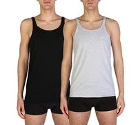 Emporio Armani Underwear Herren 2-Pack Tank Pure Cotton Schlafanzugoberteil, Weiß A, S (2er Pack)
