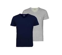 2er 4er Pack EMPORIO ARMANI T-Shirts V-Neck Pure Cotton Mehrfarbig, 2er Pack (1x 2er), S, -15935 marine / melange grey