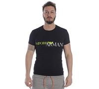 Emporio Armani Underwear Herren T Shirt Fashion Waistband MEGALOGO T-Shirt,per Pack Schwarz (Nero 00020),Large (Herstellergröße:L)
