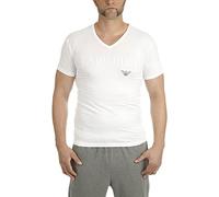 Emporio Armani Underwear Herren V Neck T-Shirt Essential Megalogol, White, XL