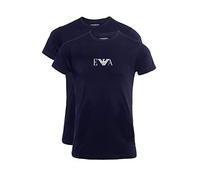 Emporio Armani Underwear Men's 2-Pack Crew Neck Logo T-Shirt, Marine/Marine, S