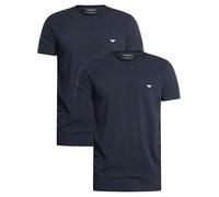 Emporio Armani Underwear Men's 2-Pack Crew Neck Logo T-Shirt, Marine/Marine, S