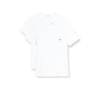 Emporio Armani Underwear Men's 2-Pack Crew Neck Logo T-Shirt, White/White, XL