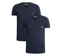EMPORIO ARMANI Herren T-Shirt 2er Pack - V-Neck, V-Ausschnitt, Halbarm, unifarben, mehrfarbig, L Marine