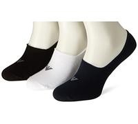 Emporio Armani Underwear Men's Footie Casual 3-Pack Invisible Socks, White-Black-Marine, S/M