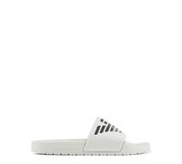 Emporio Armani Unisex Bold Eagle Logo Slide Sandal, White+Black, 39
