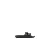 Emporio Armani Unisex Double Buckle Slide Sandal, Black+Black, 41