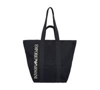 EMPORIO ARMANI Unisex Unisex Logo Shopping Beach Bag, NAVY BLUE, One Size