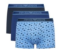"Emporio Armani 3er Set Cotton Trunk, Hellblau / Mittelblau/ Dunkelblau" L