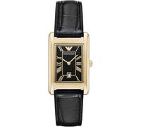 Emporio Armani Watch for Men, Automatic Movement and 36mm Case Size with Stainless Steel, Leather or Silicone Strap Mattschwarz, 25MM