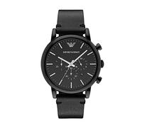 Emporio Armani Watch For Men, Chronograph Movement and 46mm Case Size with Stainless steel, Leather or Silicone strap Schwarz , 46MM