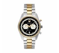 Emporio Armani Watch for Men, Quarz-Chronographenwerk mit 2 Hilfszifferblättern und 42mm Gehäusegröße mit Edelstahlarmband