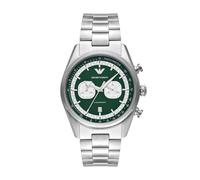 Emporio Armani Watch for Men, Quarz-Chronographenwerk mit 2 Hilfszifferblättern und 42mm Gehäusegröße mit Edelstahlarmband