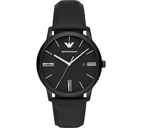 Emporio Armani Watch for Men, Quarz-Dreizeiger-Datumswerk und 42mm Gehäusegröße mit Lederarmband