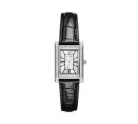 Emporio Armani Watch for Women, 22mm rechteckiges Gehäuse Quarz-Zweizeigerwerk mit Edelstahl- oder Lederarmband