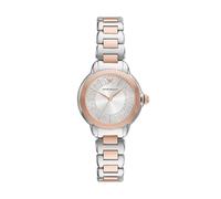 EMPORIO ARMANI Watch for Women, 32mm Silberton Quarz-Dreizeigerwerk und Edelstahlarmband
