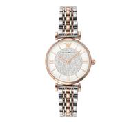 EMPORIO ARMANI Watch for Women, 32mm Zwei-Zeiger Quartz Uhrwerk mit zweifarbigem Edelstahlarmband