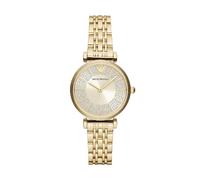 Emporio Armani Watch for Women, 32mm Zweizeiger Quarzwerk mit goldfarbenem Edelstahlarmband